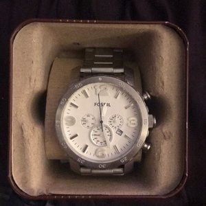 Fossil Men’s Nate Watch in Silvertone